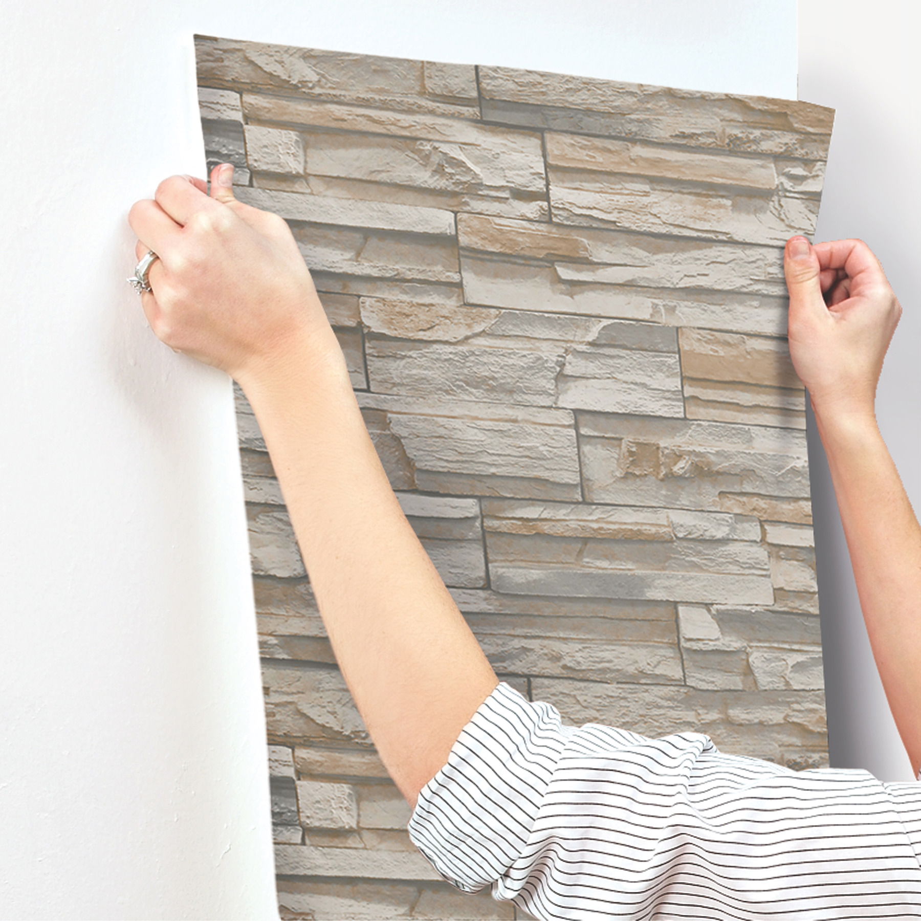 Flat Stone Brown & Grey Wallpaper large image 