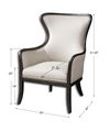 Sandy Wing Back Armchair, Accent Chair by Uttermost, 29" width x 41" height x 30" depth thumbnail 3
