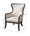 Sandy Wing Back Armchair, Furniture by Uttermost, 29" width x 41" height x 30" depth thumbnail 3