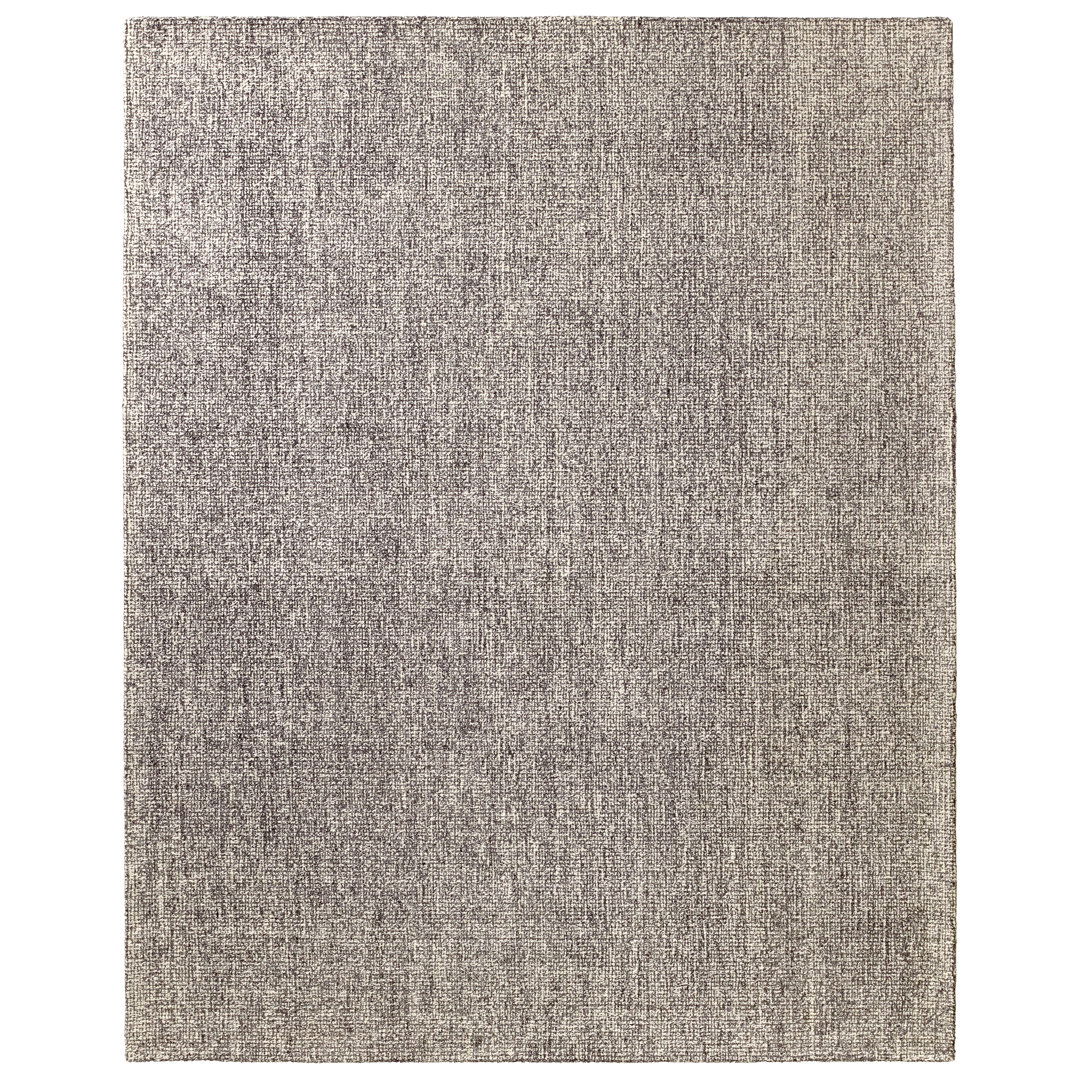 Oland Handmade Solid Cream/ Black Area Rug large image 