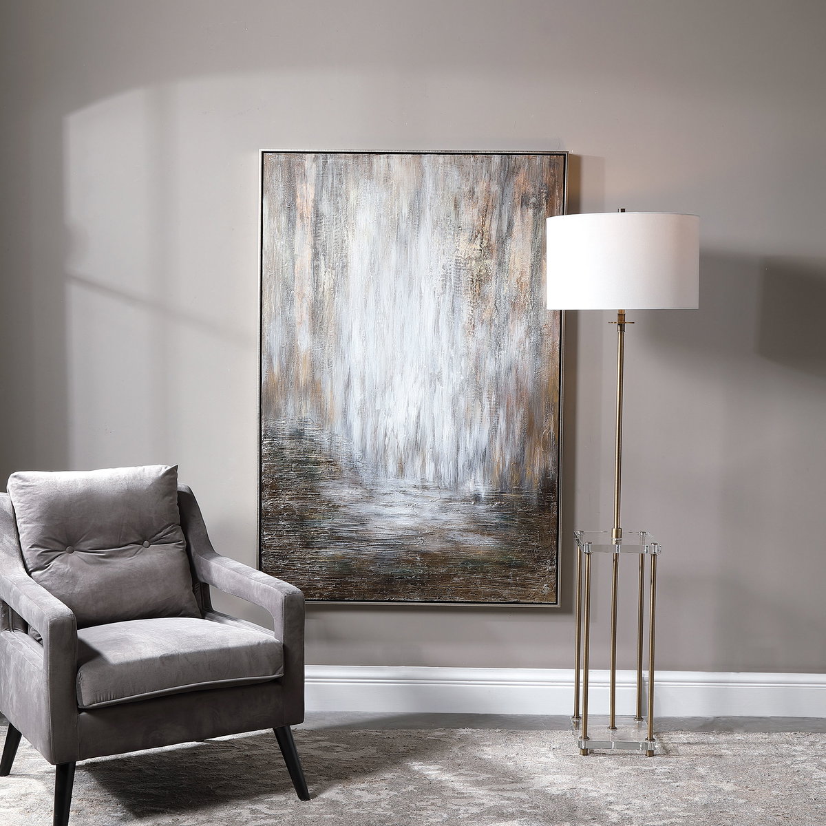 Desert Rain Hand Painted Abstract Art, by Uttermost, 41.25" width x 61.25" height x 2.25" depth View 2