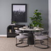 Hollyfield Curved Back Dining Arm Chair | Gray Fabric with Gray Iron, Dining Chair by Mercana, 20.47" length x 21.5" width x 29.53" height thumbnail 2