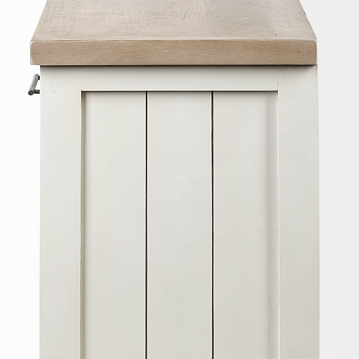 Fairview III Solid Wood Brown Top & White Frame 4 Cabinet Door Sideboard, Sideboards & Buffet by Mercana, 73" length x 17" width x 32" height View 9