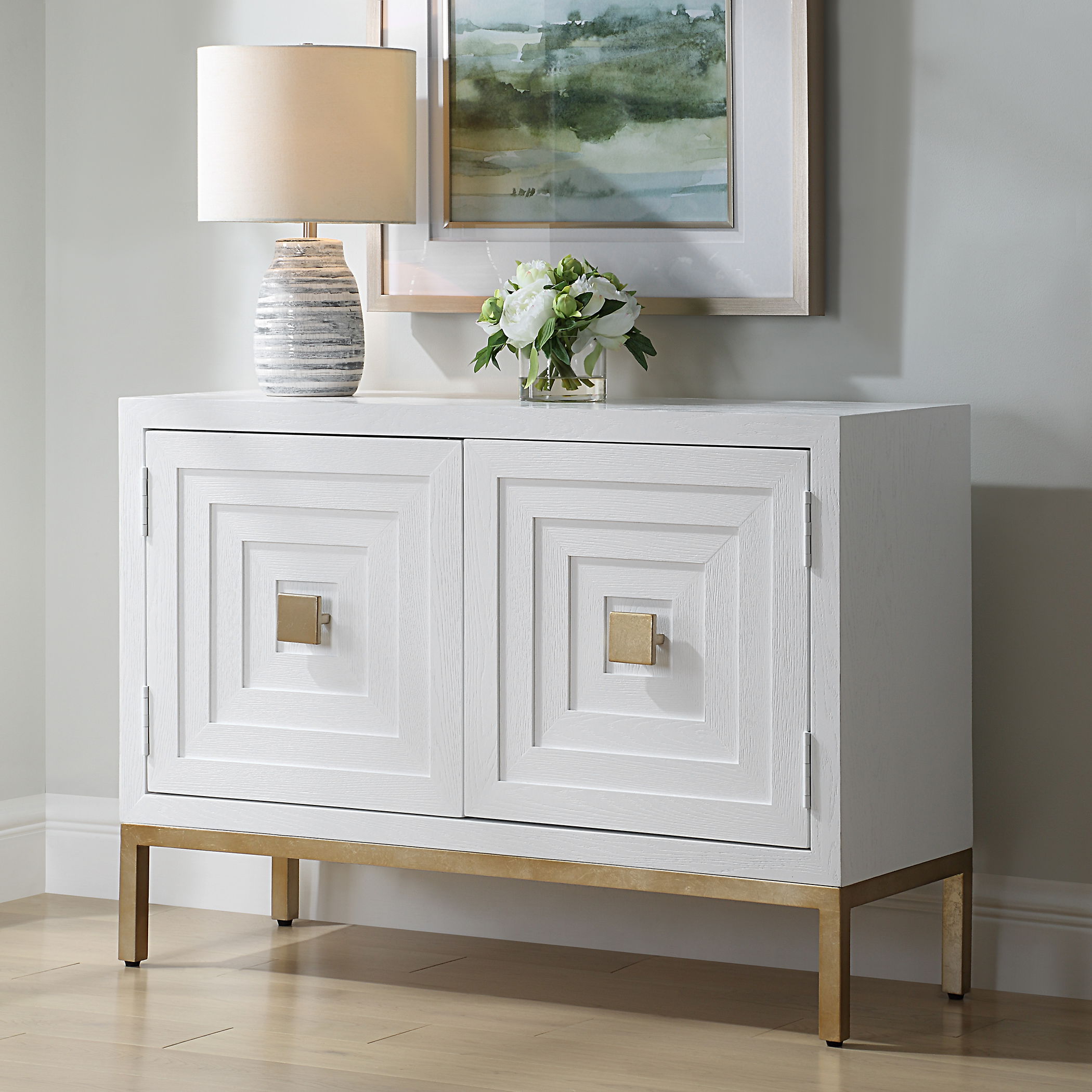 Aiken White 2 Door Cabinet large image 