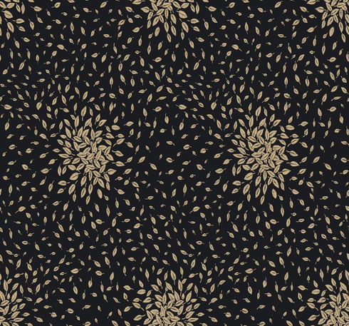 Petite Leaves Black & Gold Wallpaper