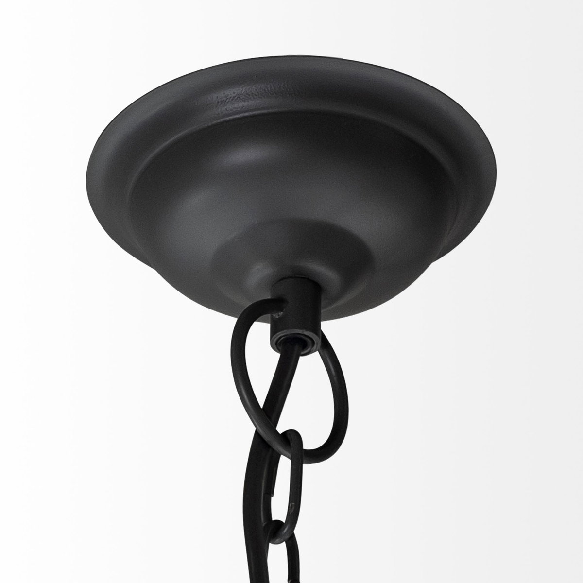 Camila (40'x31') Black Metal Mesh-Style Four Bulb Chandelier, by Mercana, 40" length x 40" width x 31" height View 5