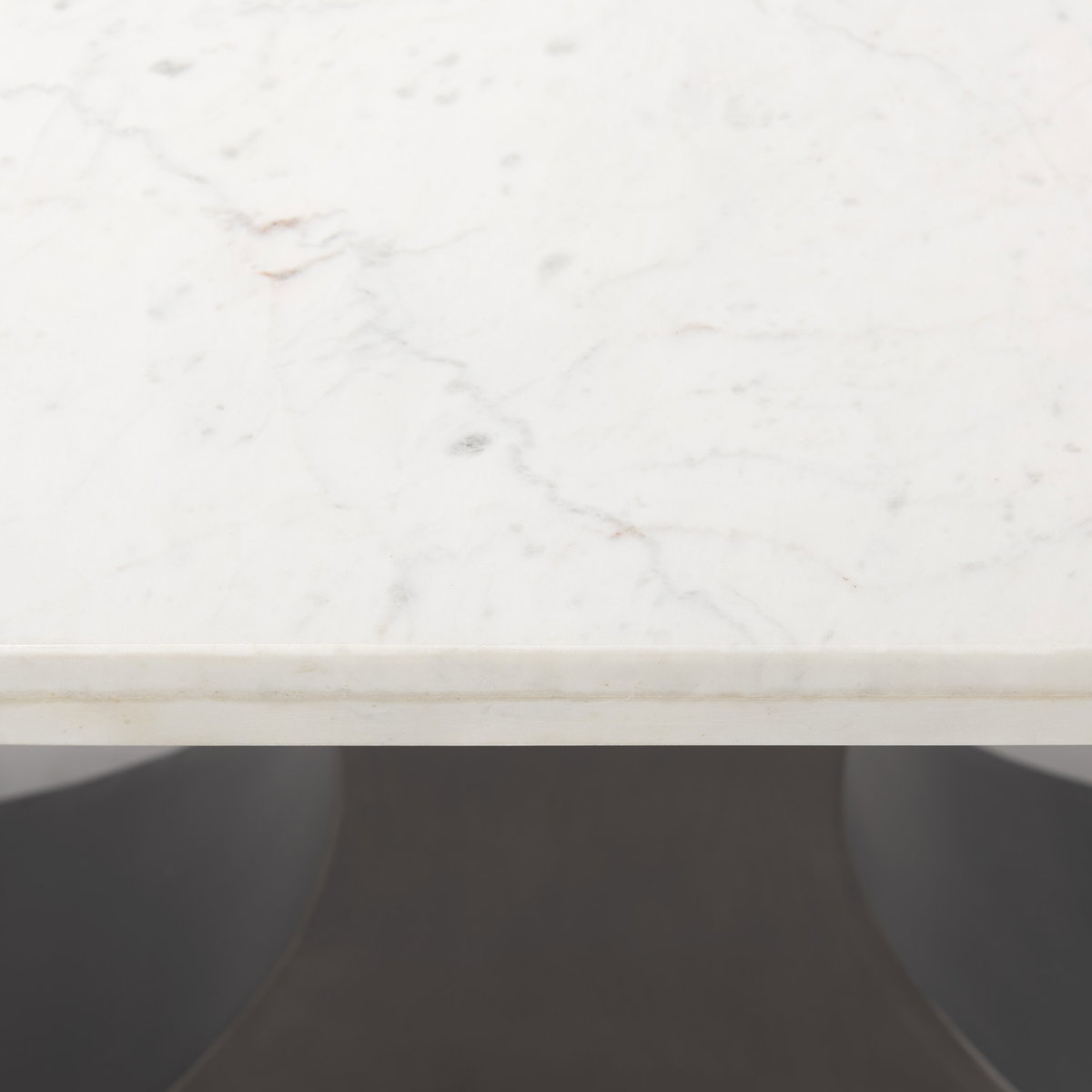 Maxton 79'L x 39'W Rectangular Pedestal Dining Table | White Marble & Gunmetal Metal | Seats 8, by Mercana, 79" length x 39" width x 30" height View 7