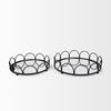 Lenore Round Metal/Mirror Tray Black (Set of 2), Decorative Object by Mercana, 18.9" length x 18.9" width x 4.33" height thumbnail 3