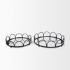 Lenore Round Metal/Mirror Tray Black (Set of 2) thumbnail 1