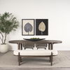 Sohan Dark Elm Wood Oval Dining Table, by Mercana, 91" length x 38" width x 30" height thumbnail 2