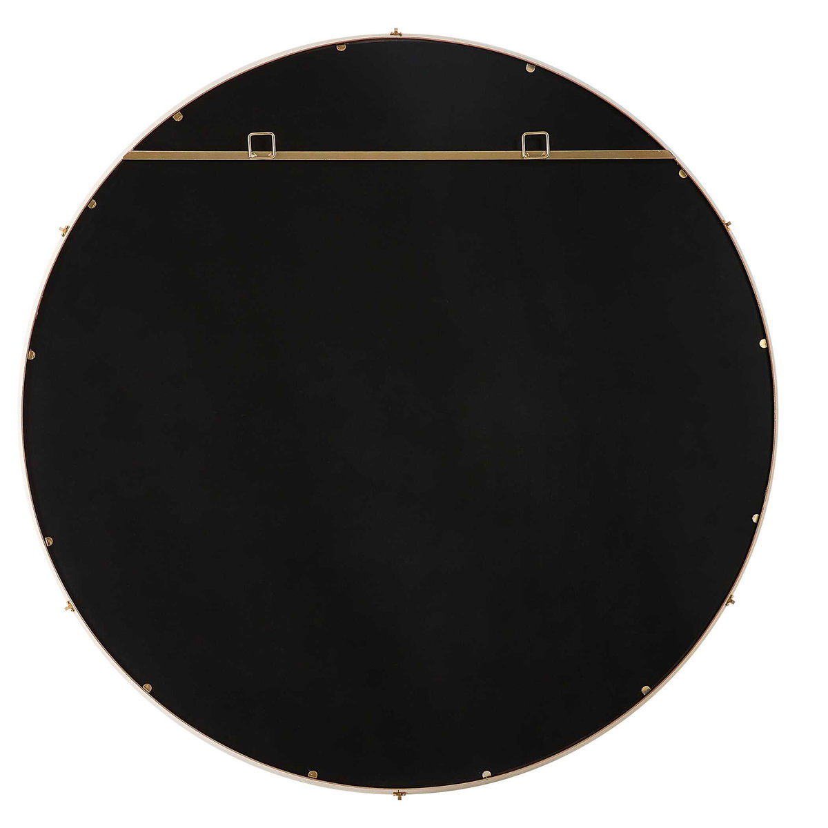 Cyprus White Round Mirror, by Uttermost, 43" width x 43" height x 2.75" depth View 7