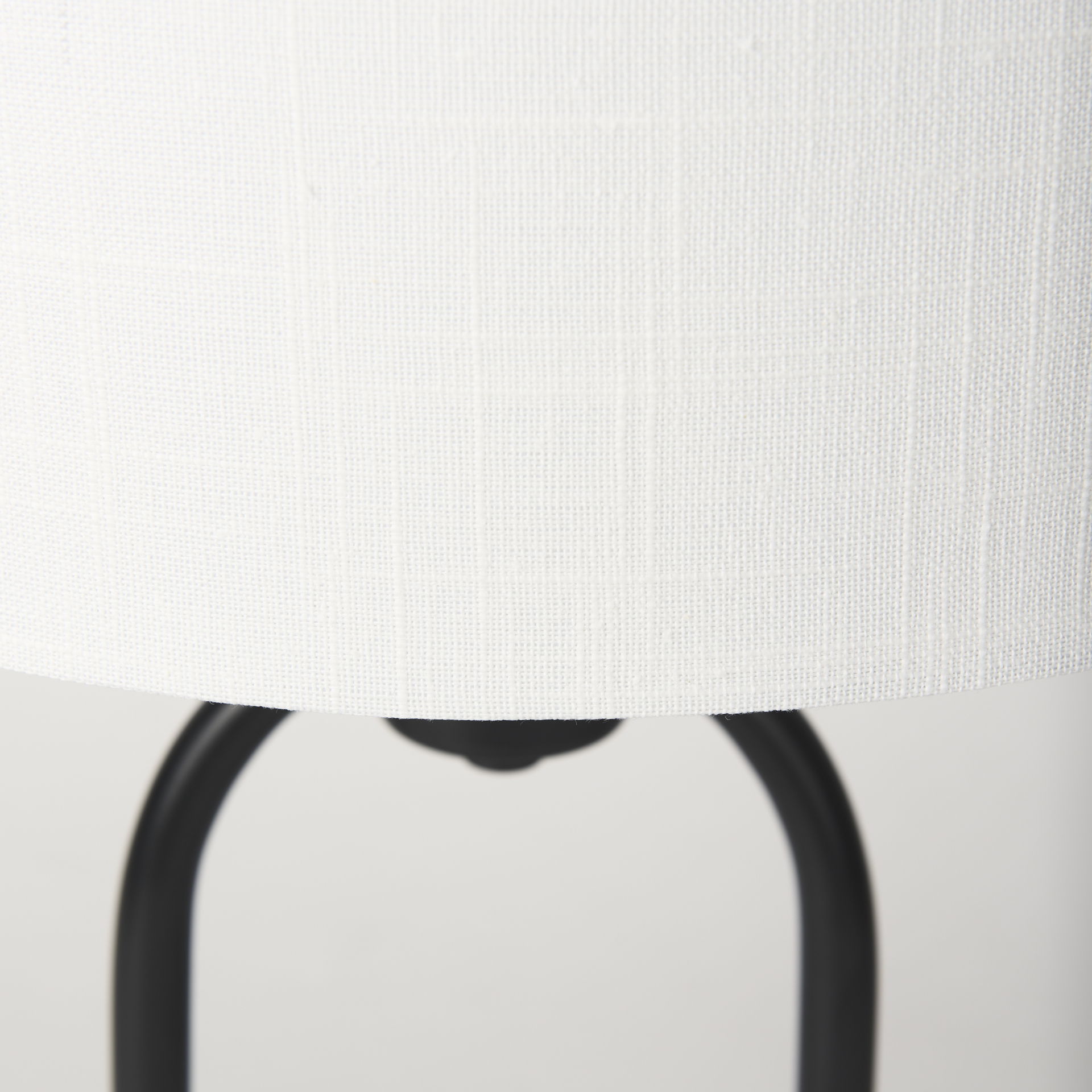 Sarah  Arched Black Metal with Marble Cube and White Shade Table Lamp large image 