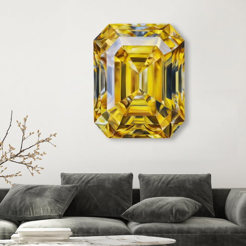 Bright Yellow Rectangle Gem (No Embellishment)