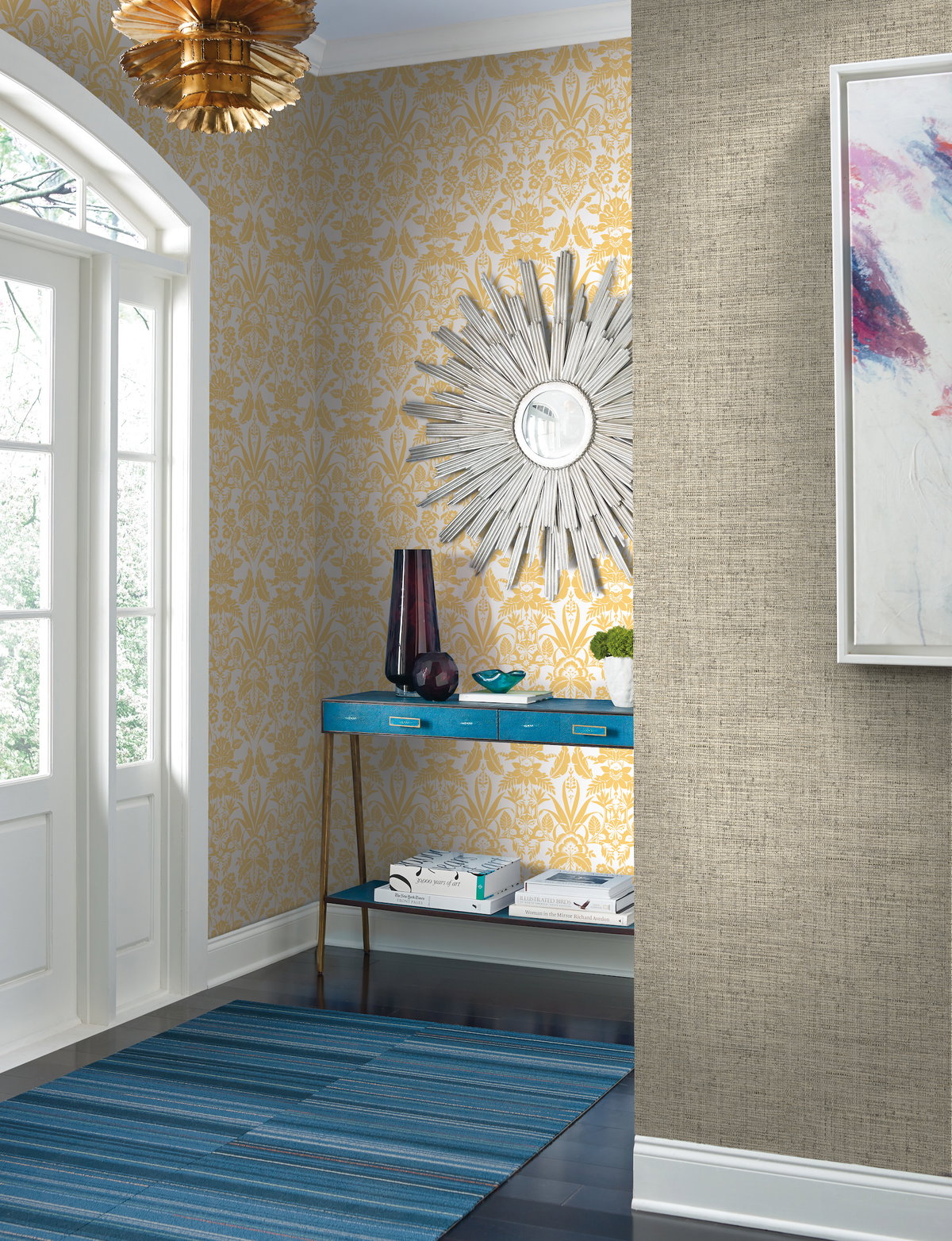 Papyrus Weave Beige Wallpaper, by York Wall, 27' length x 2'3" width x 0.02" depth View 2