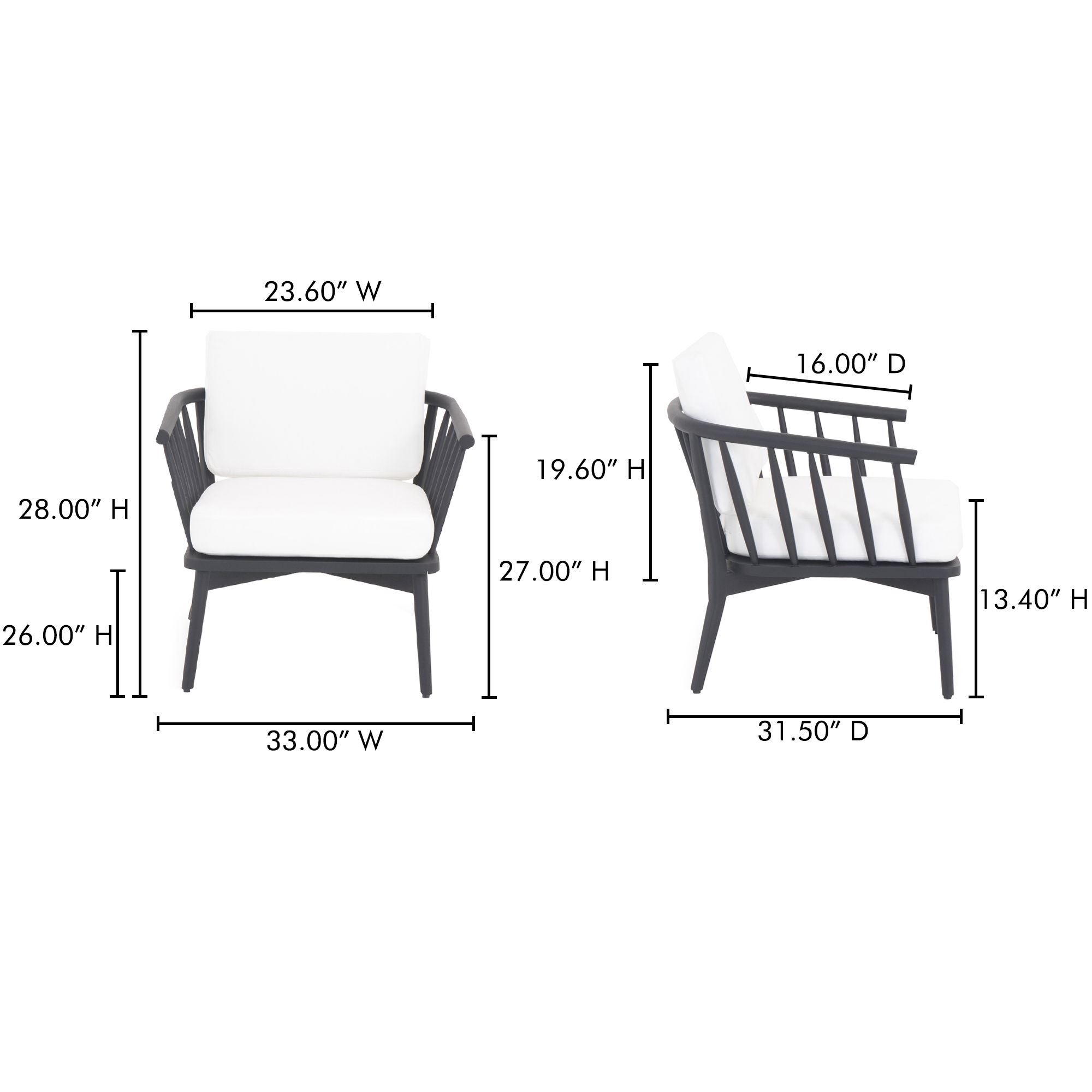 Wren Outdoor Lounge Chair Warm White large image 