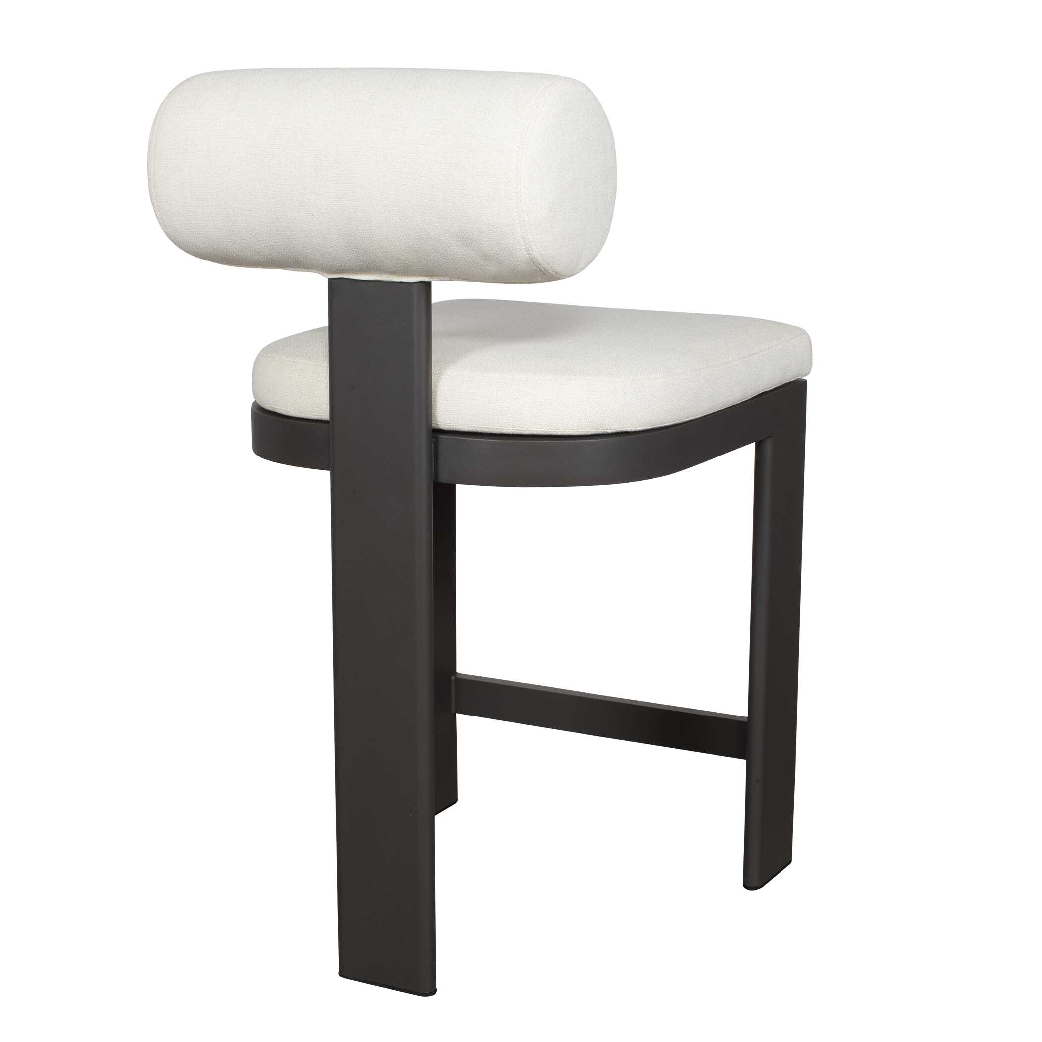 Bolster Back White Outdoor Counter Stool large image 