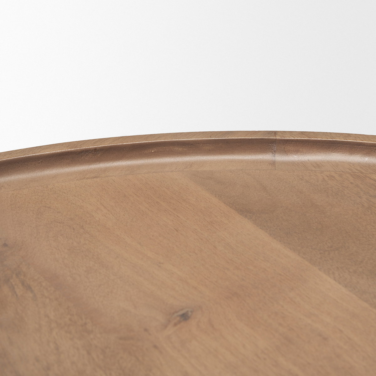 Cleaver I 22 x 24 Round Top Brown Solid Wood Accent Table, Side & End Table by Mercana, 23.5" length x 23.5" width x 24" height View 8