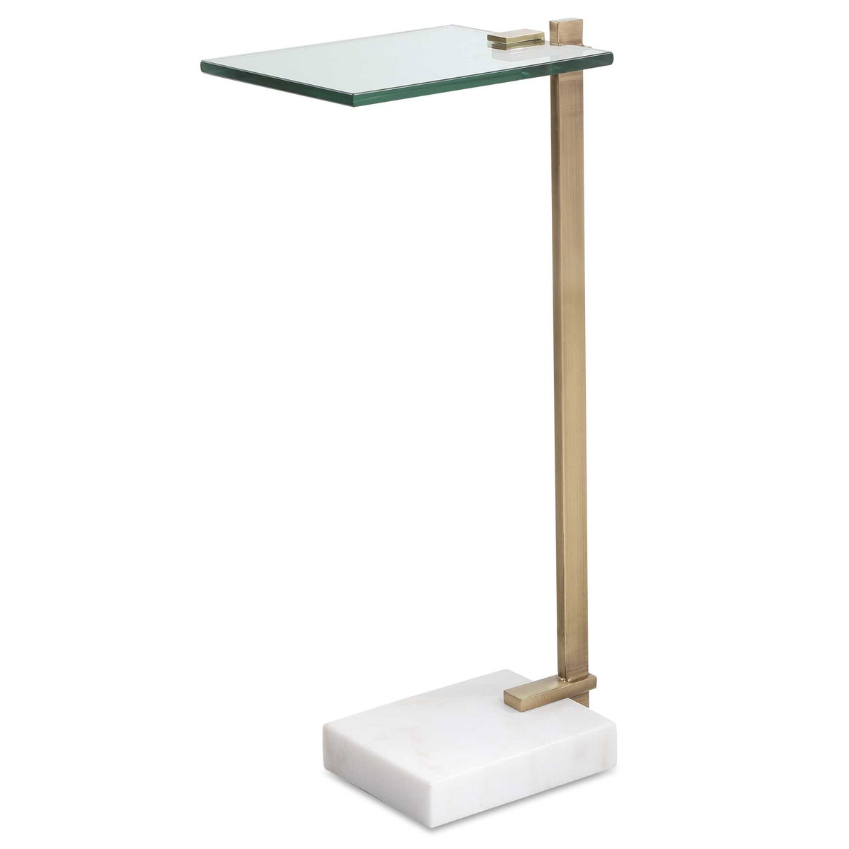 Butler Brass Accent Table, Side & End Table by Uttermost, 11" width x 23.5" height x 8" depth View 1