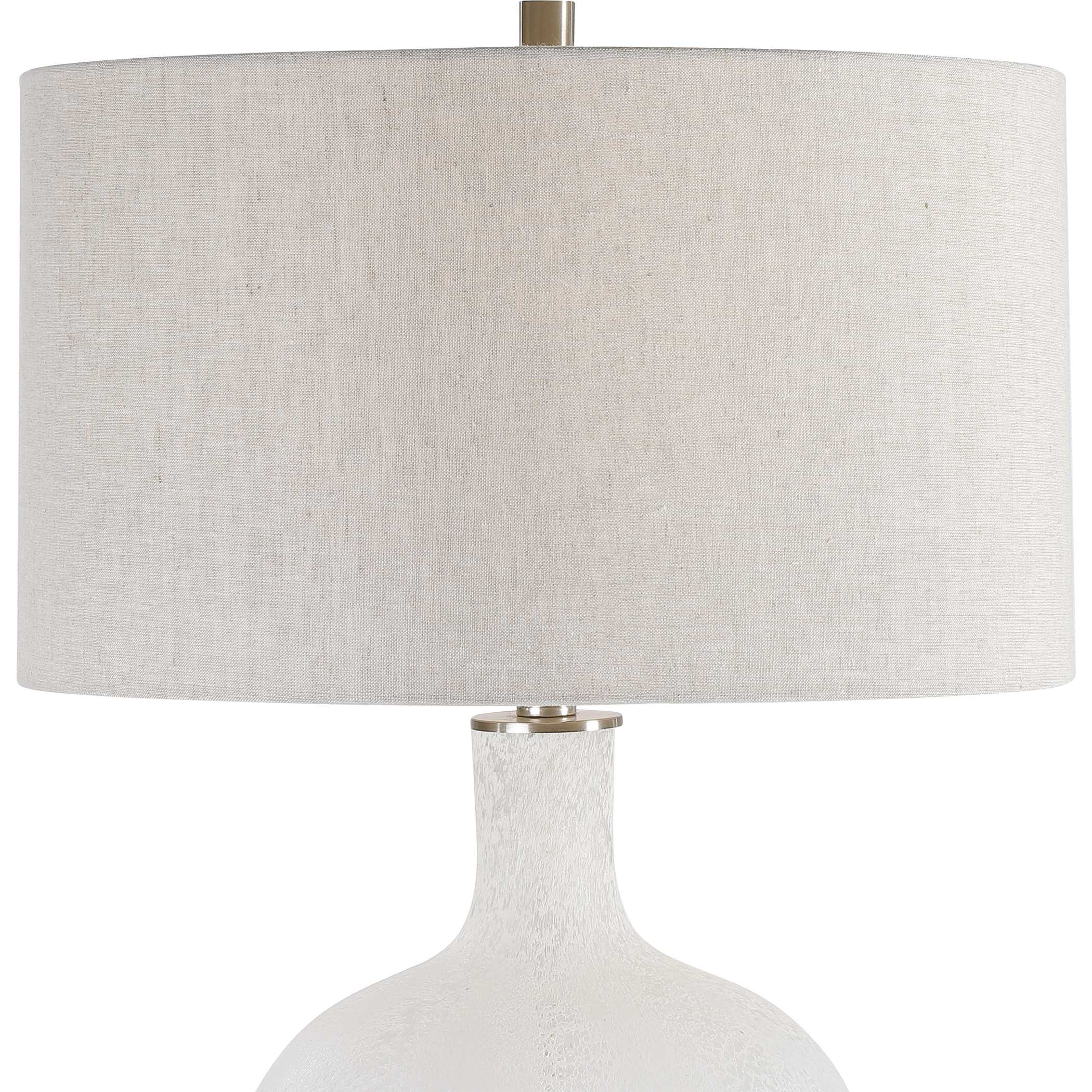 Whiteout Mottled Glass Table Lamp, by Uttermost, 18" width x 29.75" height x 18" depth View 7