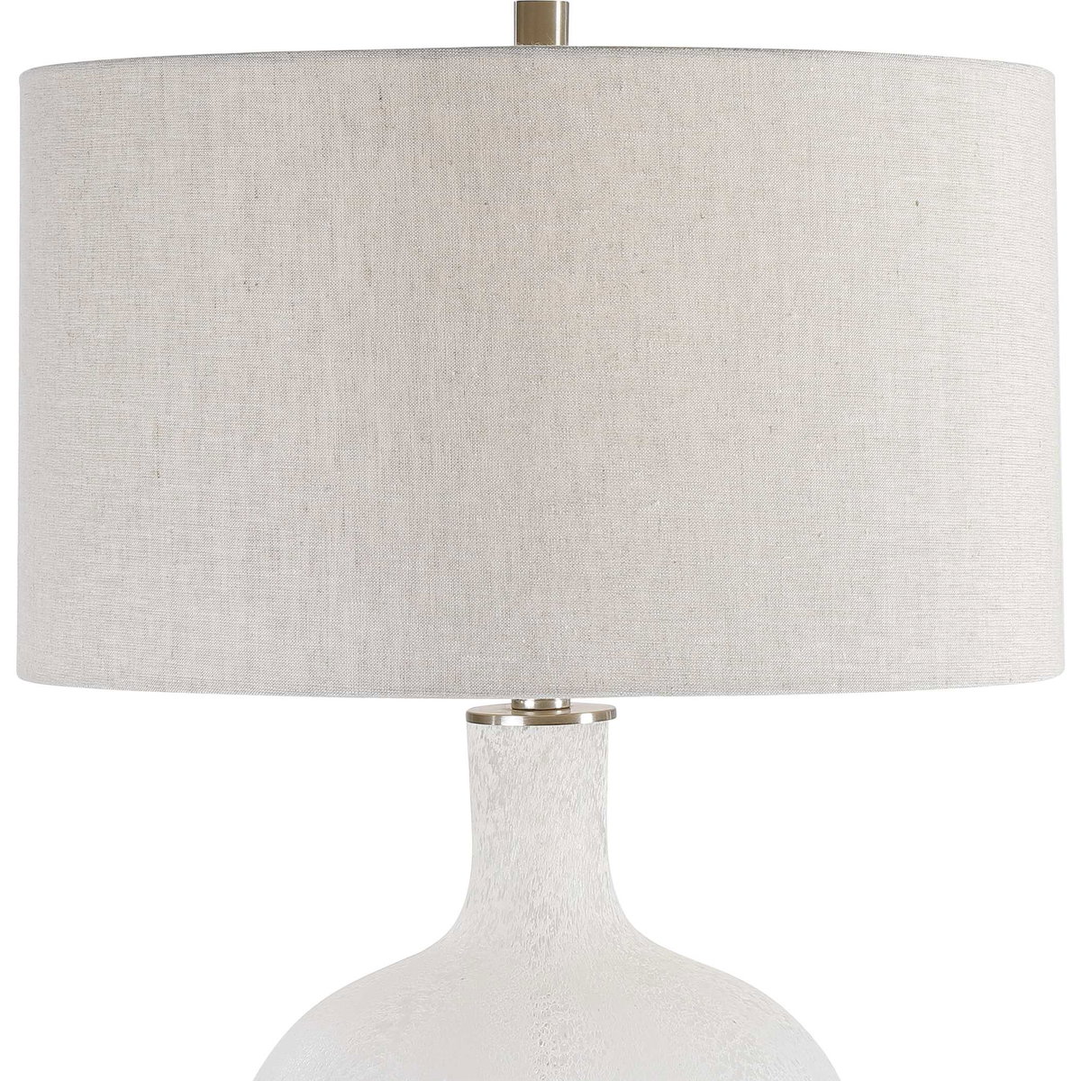 Whiteout Mottled Glass Table Lamp, by Uttermost, 18" width x 29.75" height x 18" depth View 7