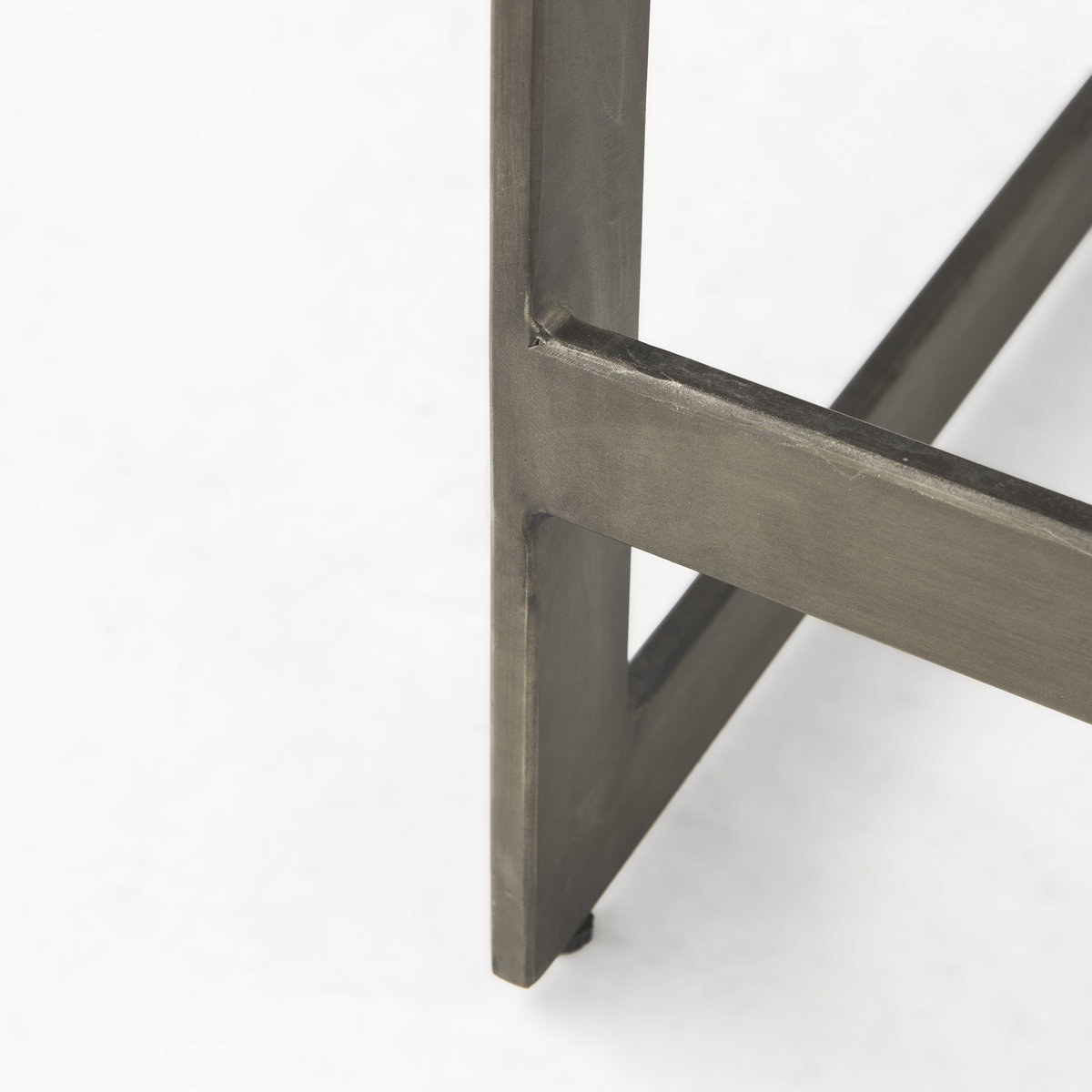 Kiran Backless 26in Seat Counter Stool | Brown Wood with Antique Nickel, Counter & Bar Stool by Mercana, 17" length x 17" width x 26" height View 9