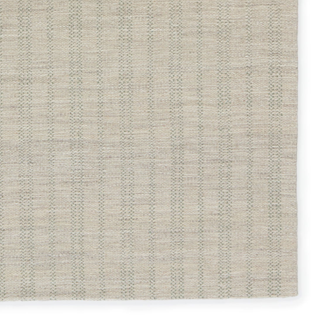 Marietta Handmade Striped Light Gray/ Light Green Area Rug (9'X12') large image 