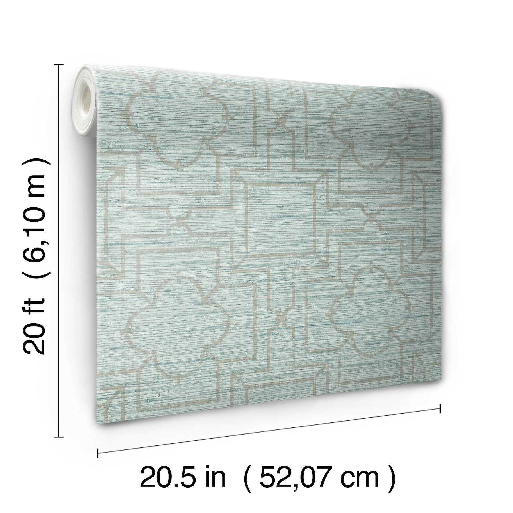 Quatrefoil Trellis Blue Peel & Stick Wallpaper large image 