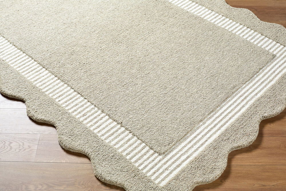 Scalloped Handmade Rug large image 