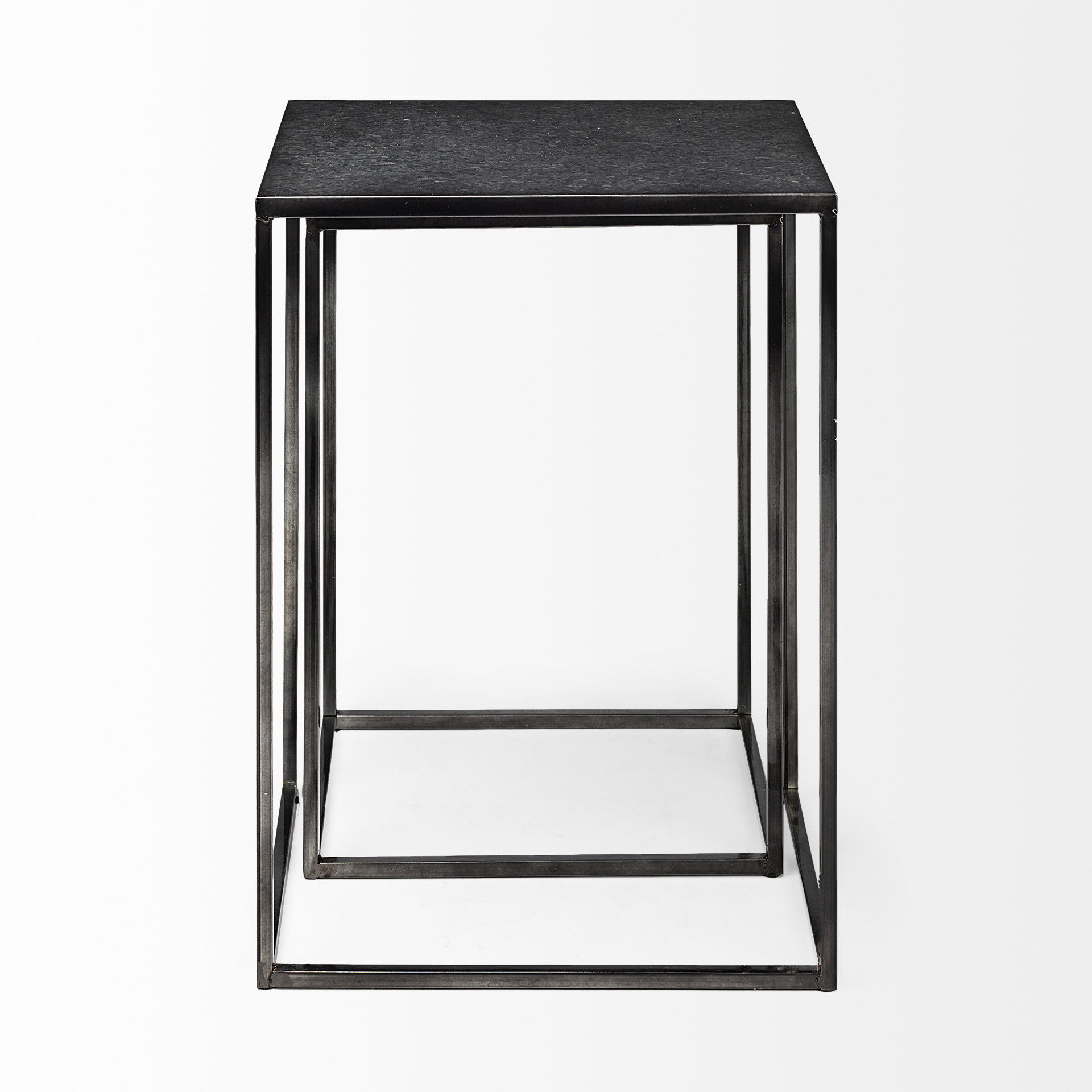 Kasey (Set of 2)  Galvanized Metal Nesting Accent Tables large image 
