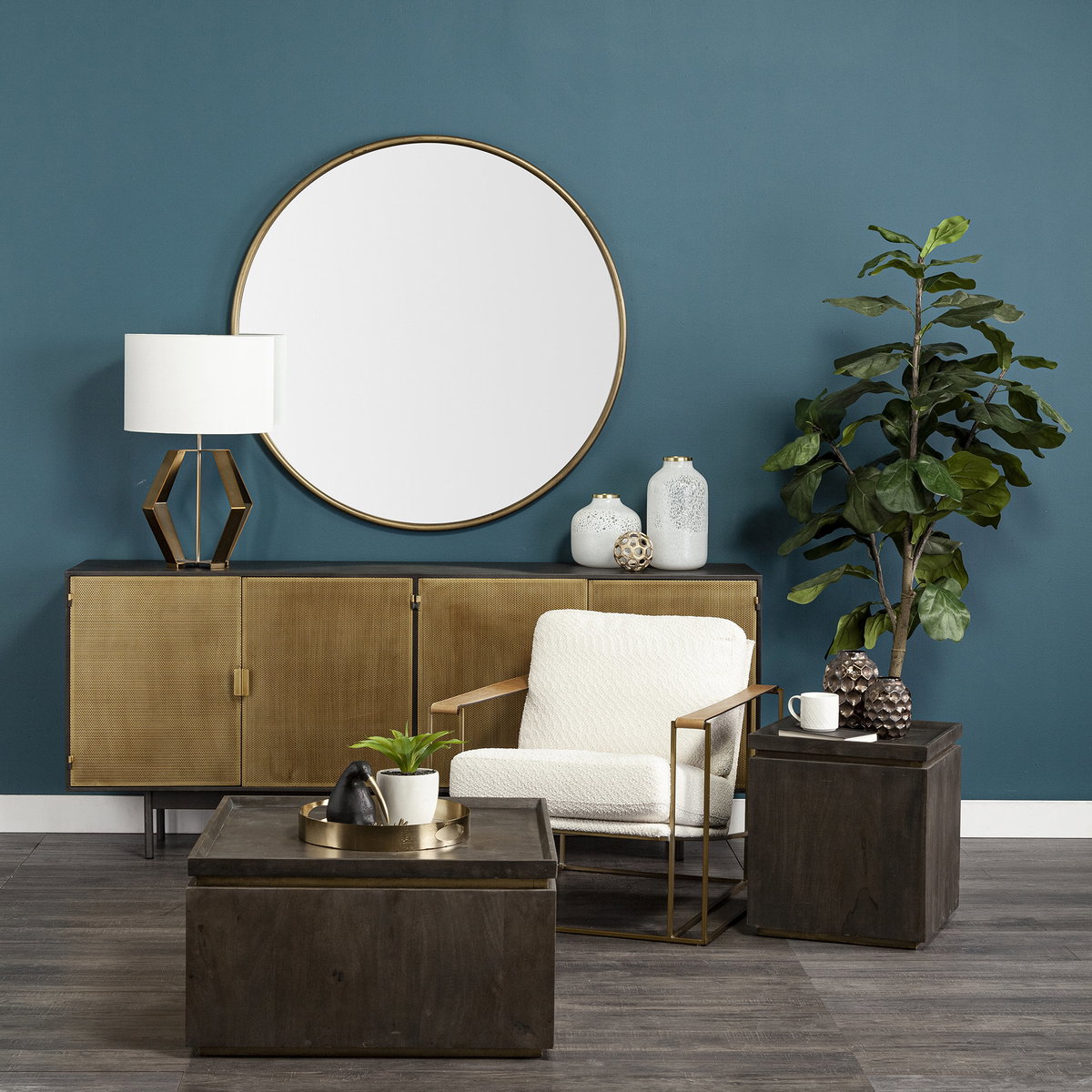 Moyer I (Small) 3L x 3W Gold Metal Hollow Decorative Orb, Decorative Object by Mercana, 3.35" length x 3.35" width x 3.35" height View 2