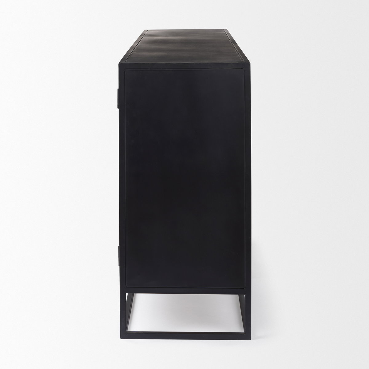 Sloan 80.0L x 17.0W x 36.0H Black Wood with Black Metal Frame Sideboard, Sideboards & Buffet by Mercana, 80" length x 18.75" width x 36.25" height View 7