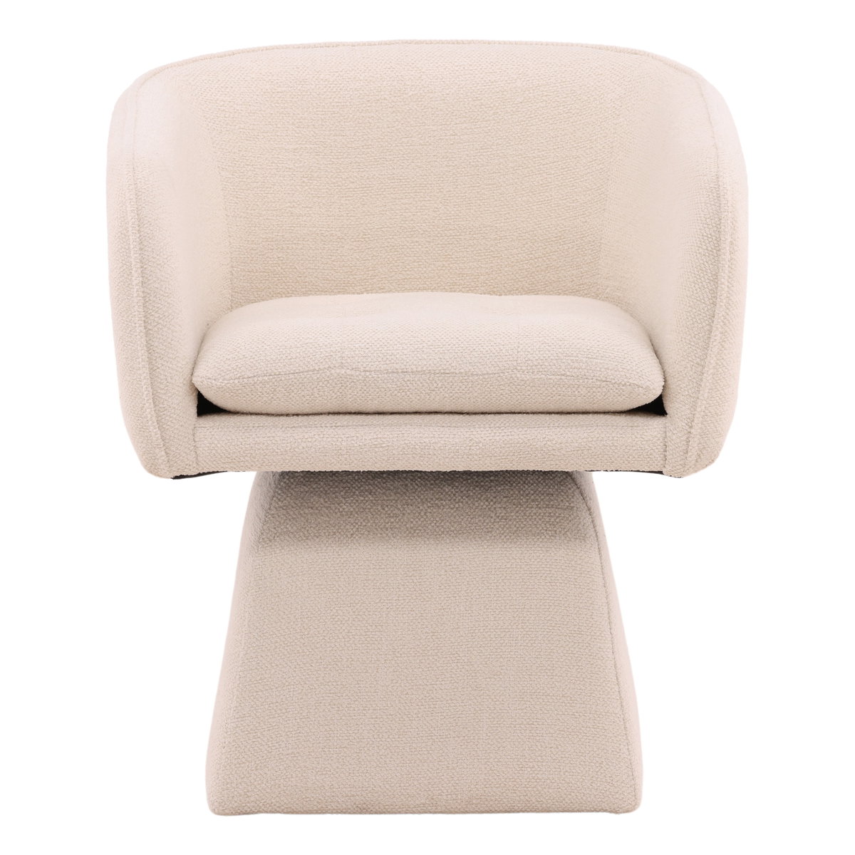 Jonie Swivel Chair Cream, Dining Chair by Dovetail, 25.25" width x 29.25" height x 23" depth View 2