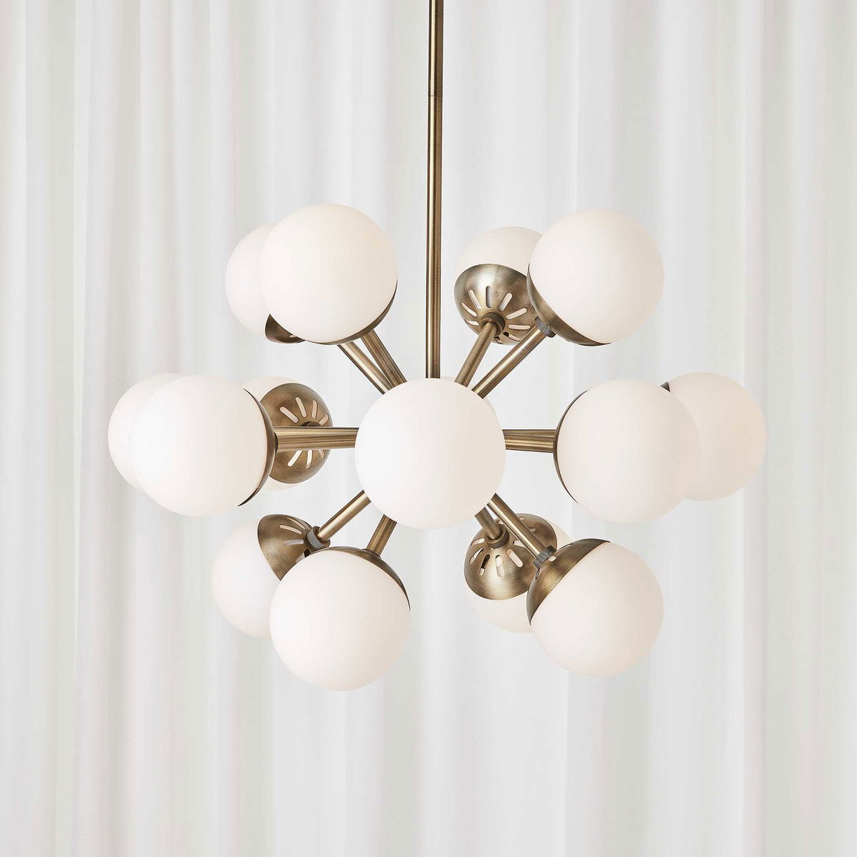 Droplet 16 Light Sputnik Chandelier, by Uttermost, 28.12" width x 17.12" height x 28.12" diameter View 3