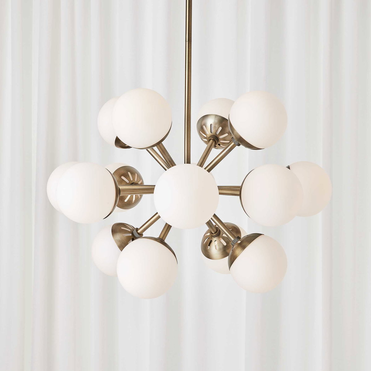 Droplet 16 Light Sputnik Chandelier, by Uttermost, 28.12" width x 17.12" height x 28.12" diameter View 3