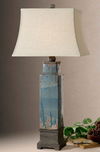 Soprana Blue Table Lamp, by Uttermost, 18" width x 36" height x 12" depth thumbnail 2
