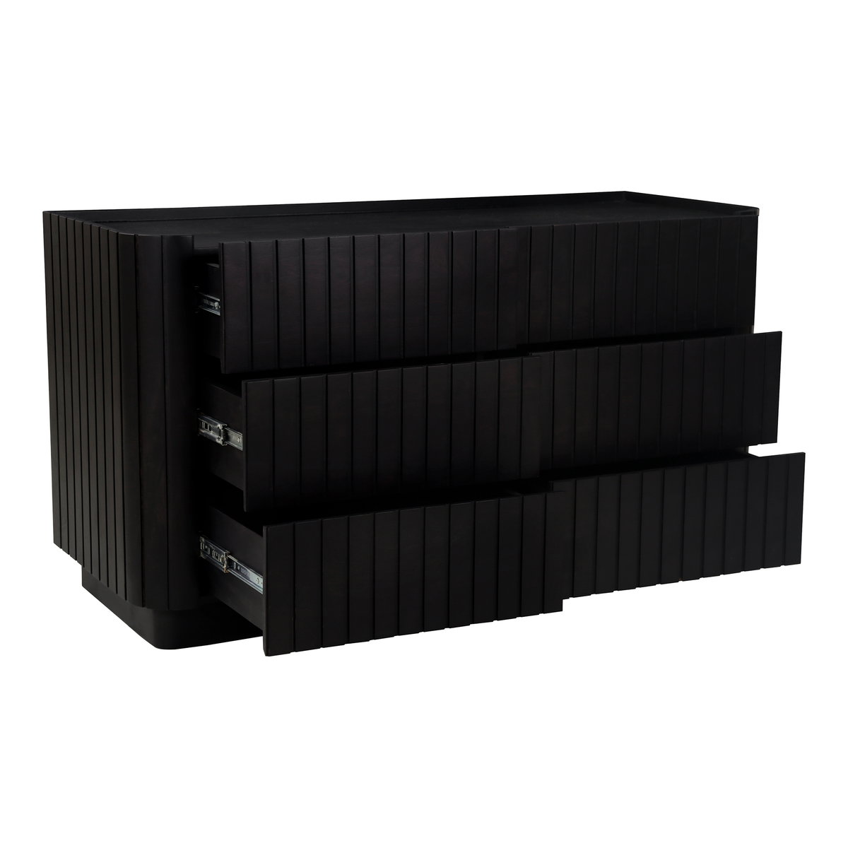 Povera 6 Drawer Dresser Black, by Moe's Home, 51" width x 28" height x 20" depth View 5