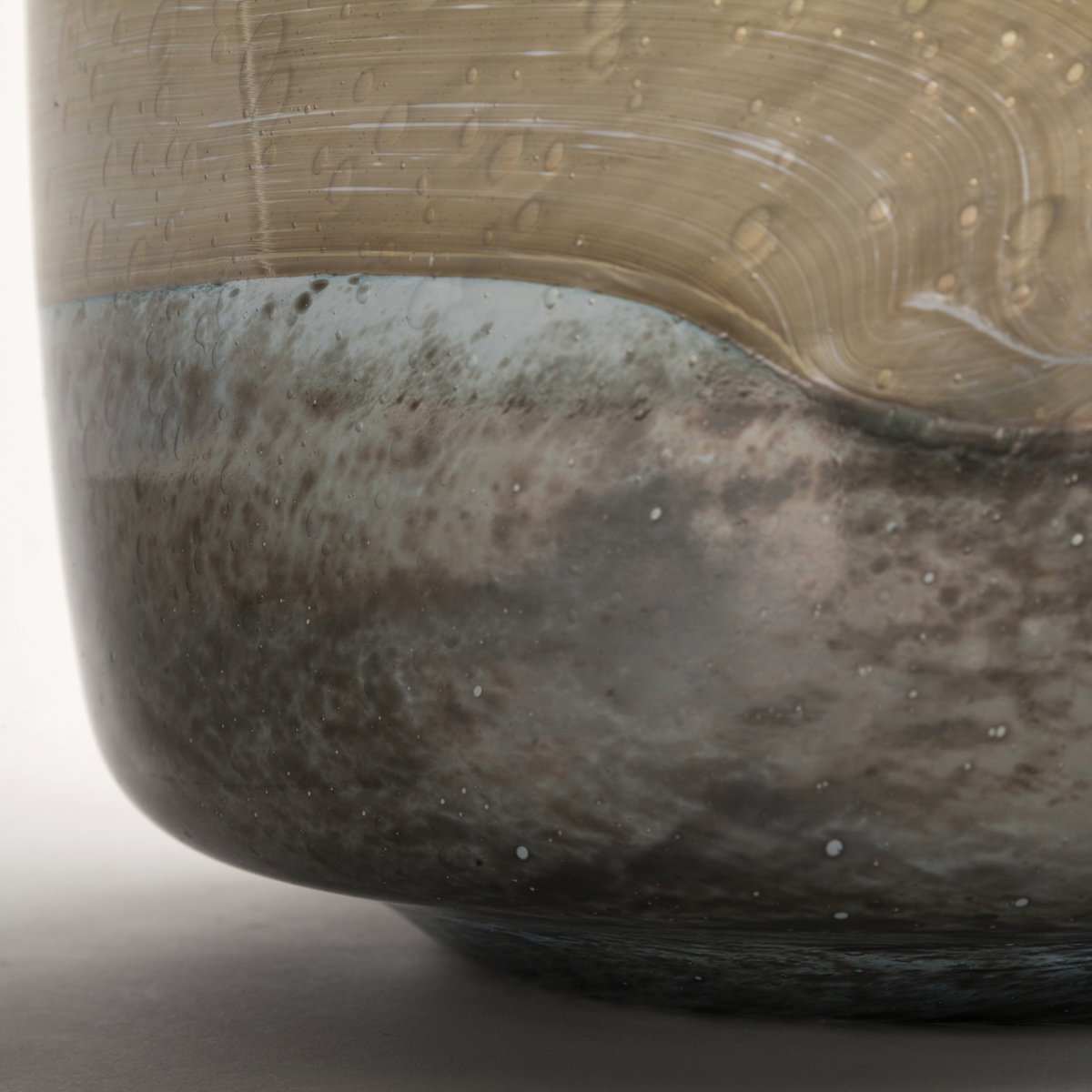 Nasser I Short Blue/Gold/Chrome Urn Style Glass Vase, by Mercana, 10.08" length x 10.08" width x 9.45" height View 8