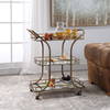Stassi Gold Serving Cart, Bar Carts & Cabinet by Uttermost, 31.5" width x 37.12" height x 15.25" depth thumbnail 2