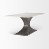 Maxton 79'L x 39'W Rectangular Pedestal Dining Table | White Marble & Gunmetal Metal | Seats 8, by Mercana, 79" length x 39" width x 30" height thumbnail 5