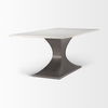 Maxton  Marble Top with Gunmetal Base Dining Table, by Mercana, 79" length x 39" width x 30" height thumbnail 5