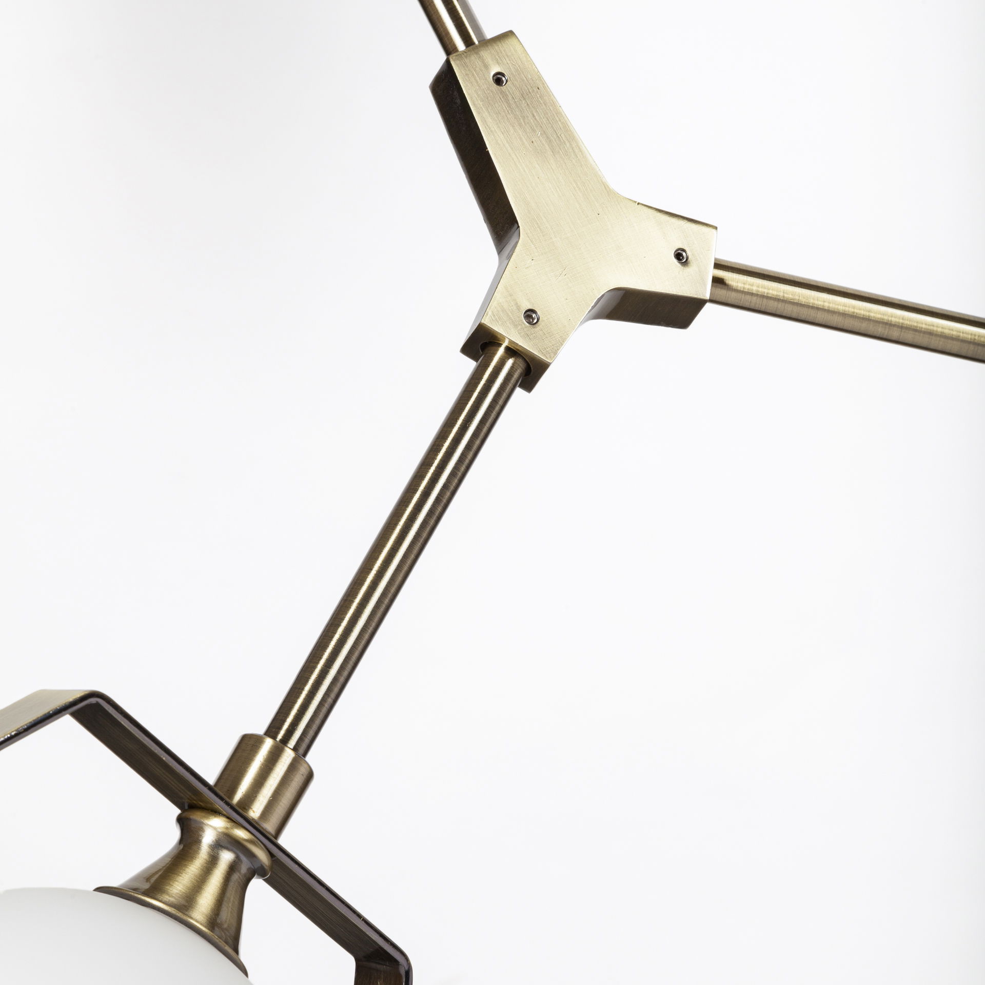 Desousa II (33.9'L x 8.8'W x 28'H) Champagne Metal Multi-Arm Three Light Chandelier large image 