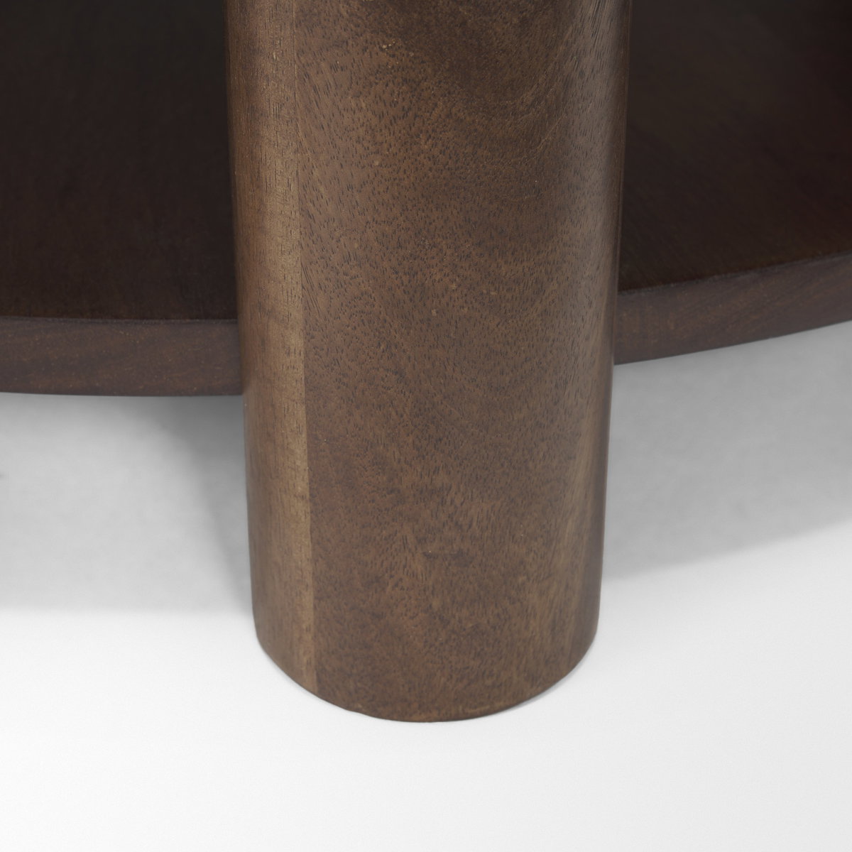 Jovia Brown Mango Wood with Cappuccino Marble Round Coffee Table, by Mercana, 36" length x 36" width x 16" height View 15