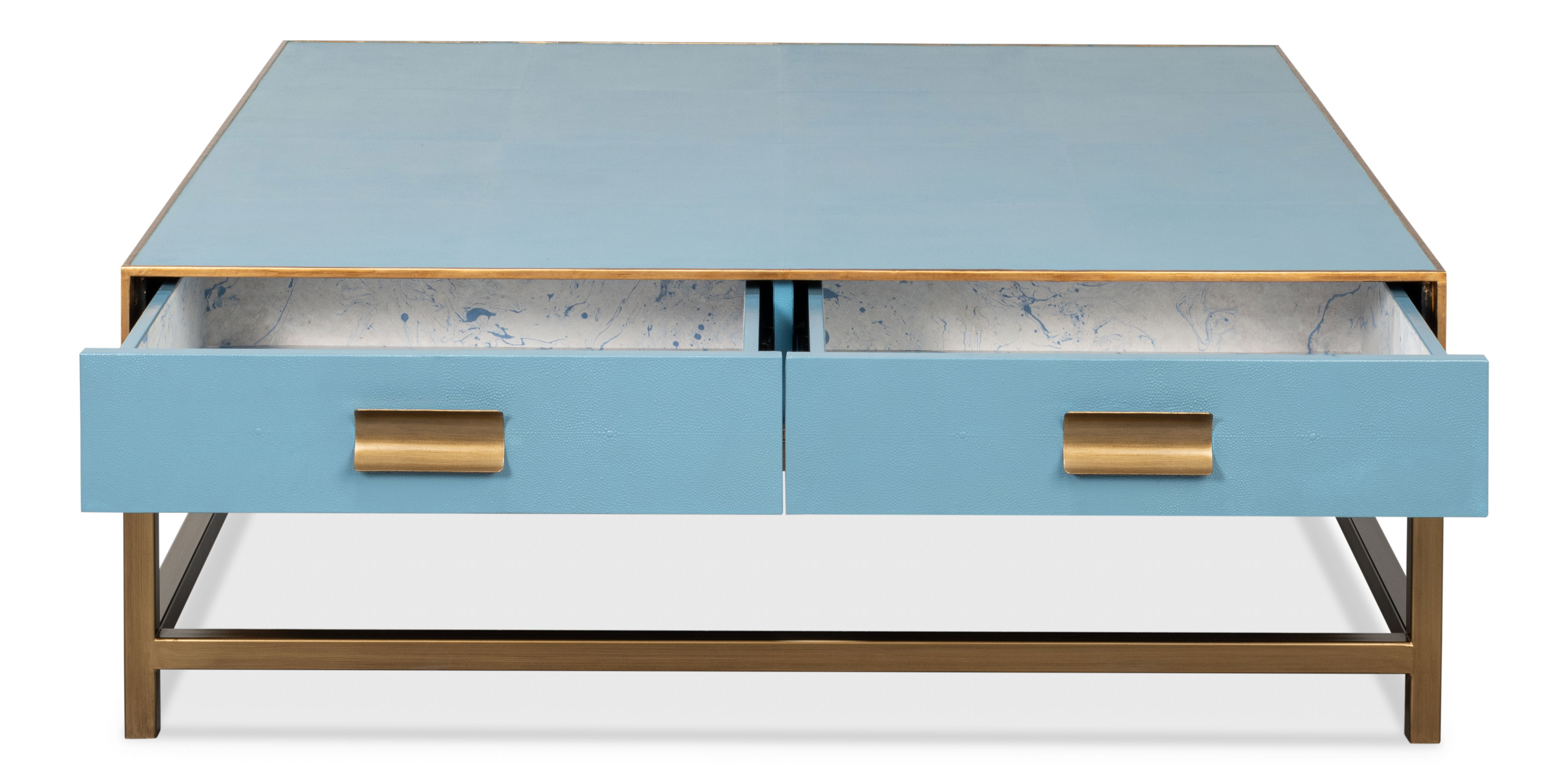 Gideon Shagreen Sq.Coffee Table  Blue large image 