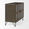 Pandora Dark Brass Metal with Red Wood 2 Door Accent Cabinet, Cabinets & Chest by Mercana, 36.81" length x 16.34" width x 29.92" height thumbnail 7
