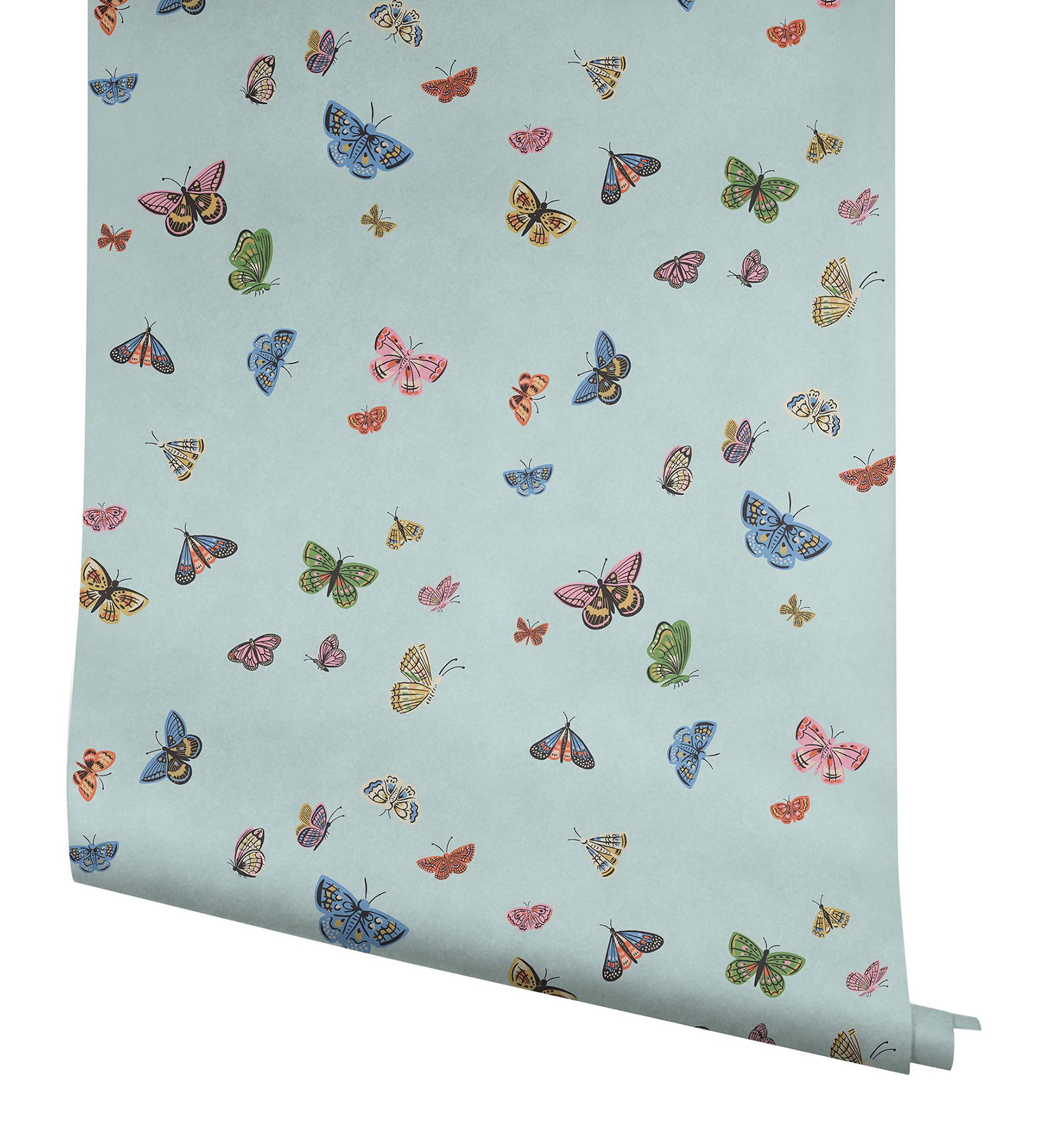 Butterfly House Light Blue Wallpaper large image 