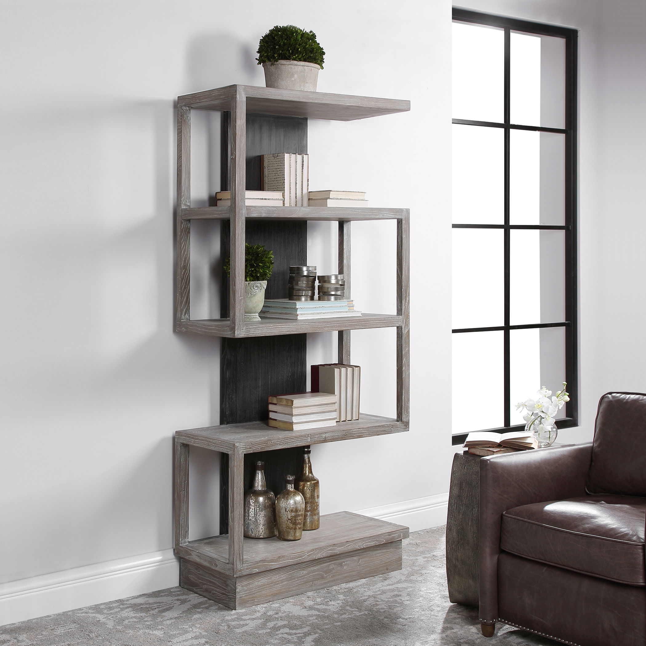 Nicasia Modern Etagere, Furniture by Uttermost, 36" width x 79.9" height x 17.3" depth View 5