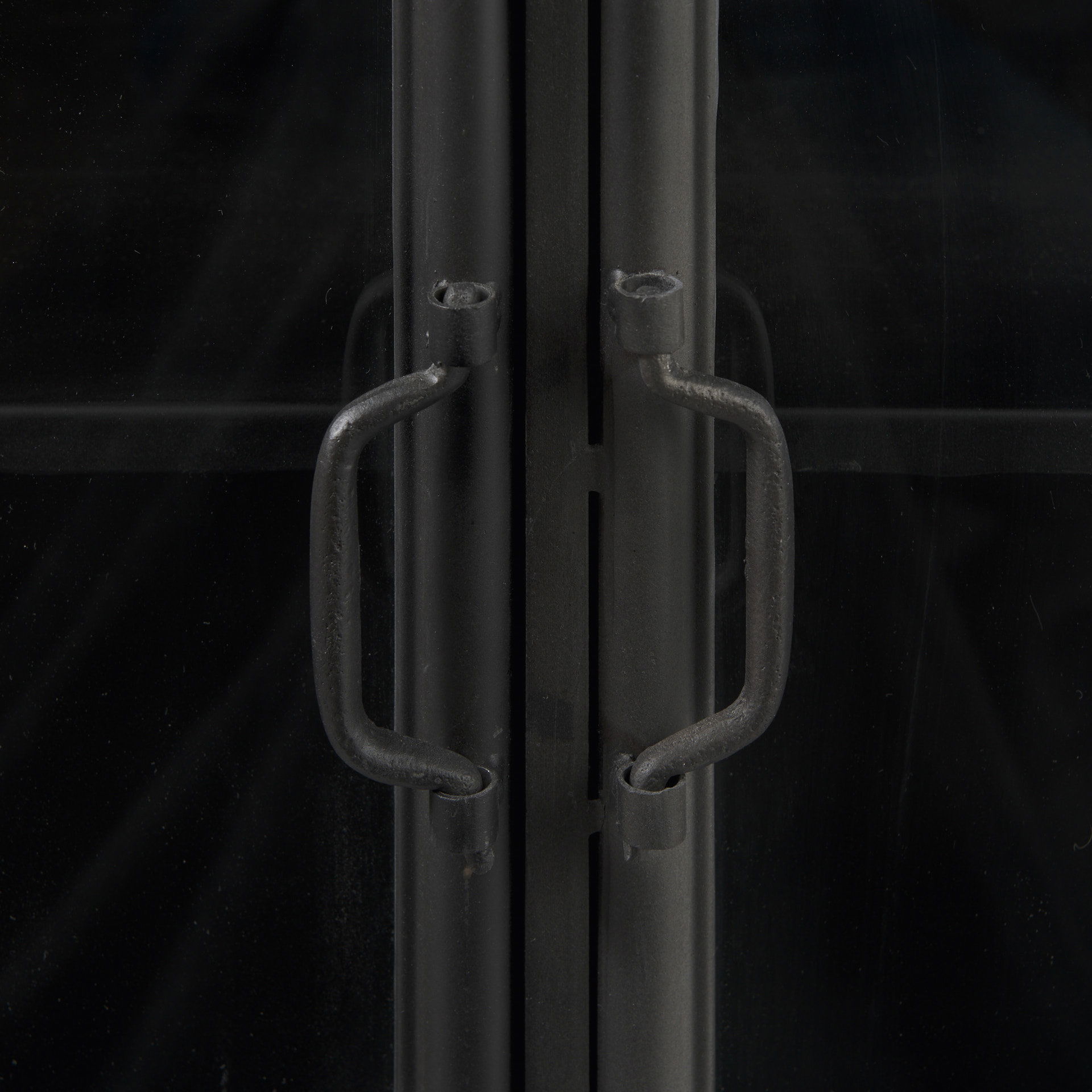 Poppy III 40L x 16W Black Metal With Glass Door Accent Cabinet, Cabinets & Chest by Mercana, 40.25" length x 16" width x 33" height View 8