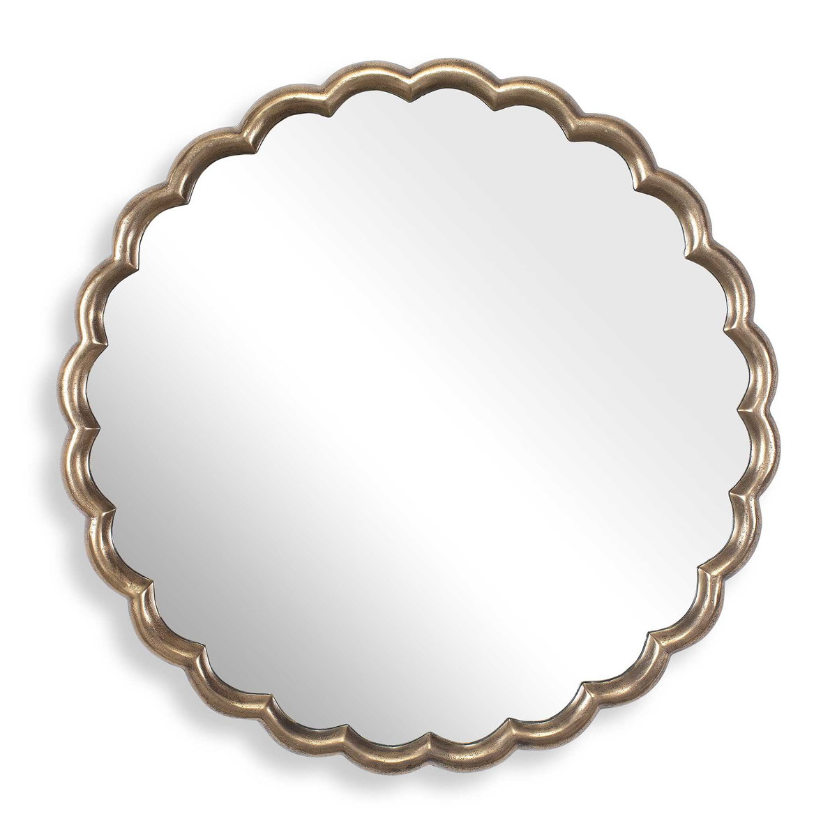 Cerrito Antique Brass Round Mirror, by Uttermost, 2'10" width x 2'10" height x 1.5" depth View 1