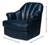 Scoth Swivel Chair In Distilled Lthr,Blu thumbnail 14