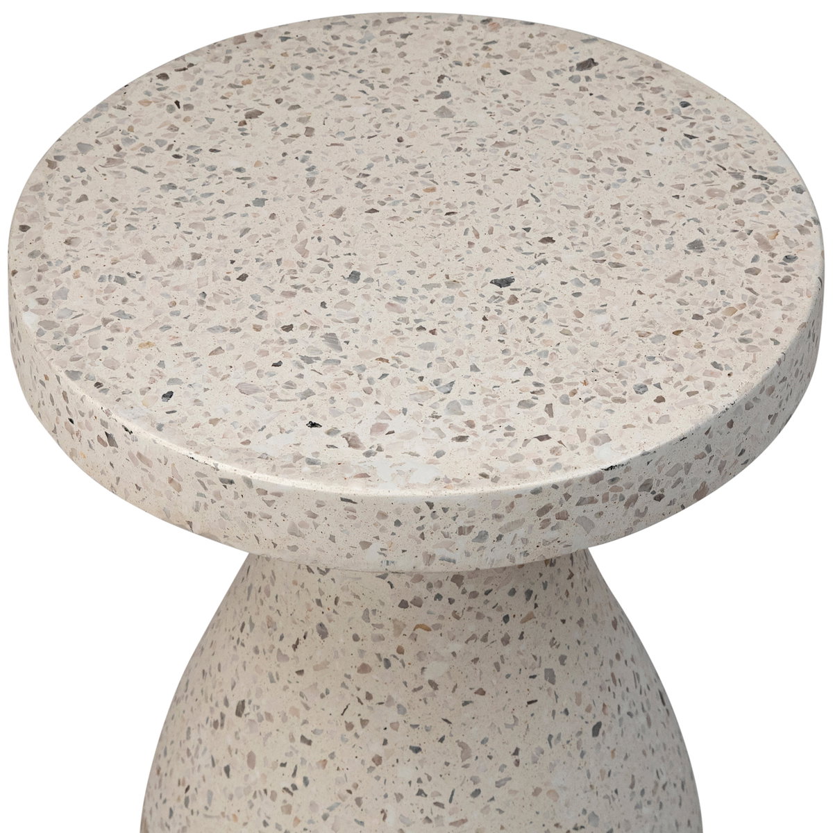 Savitri Outdoor Side Table Off White, Side & End Table by Dovetail, 15.75" width x 17.5" height x 15.75" depth View 2
